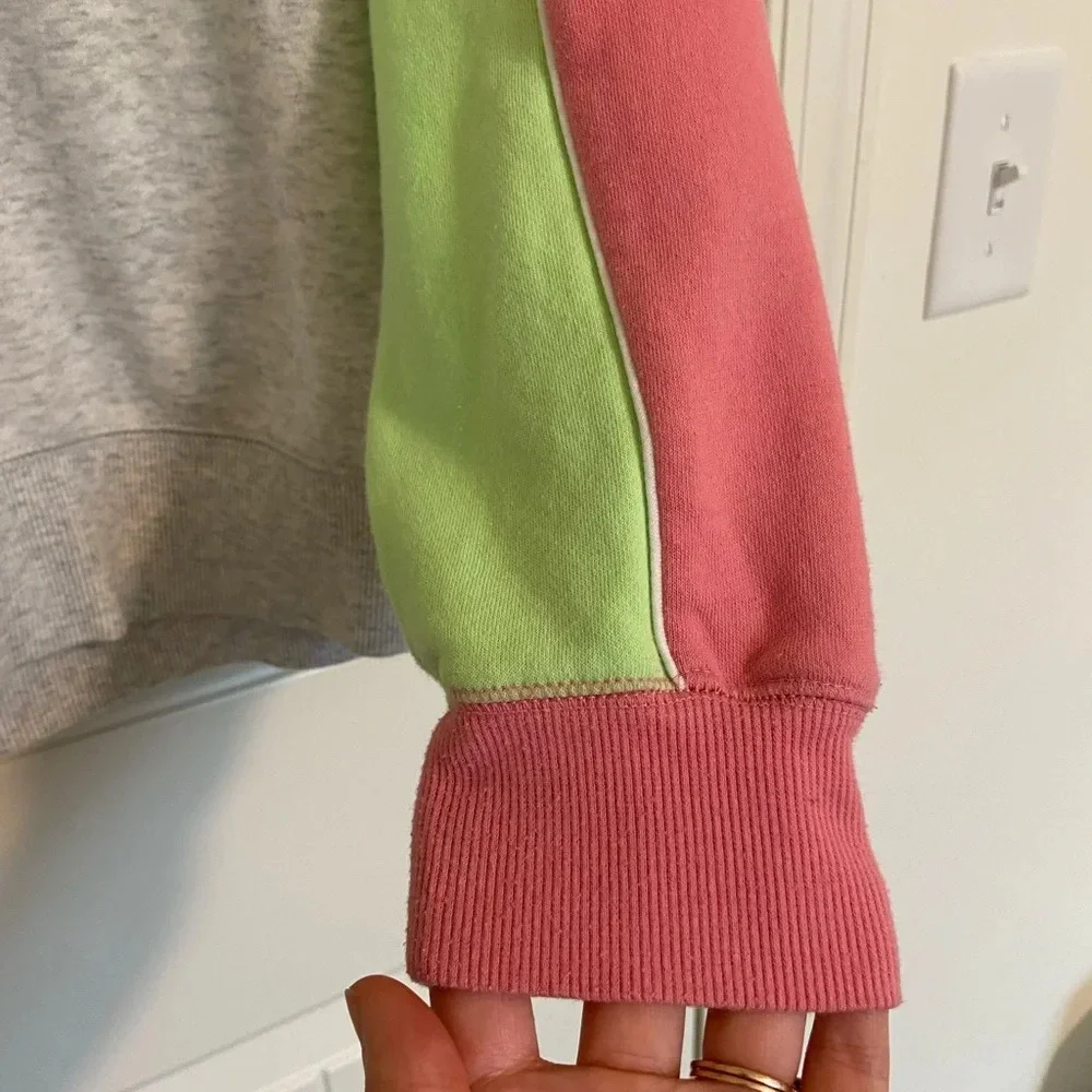 Justice girl’s tri-colored‎ quarter zip hoodie — XL